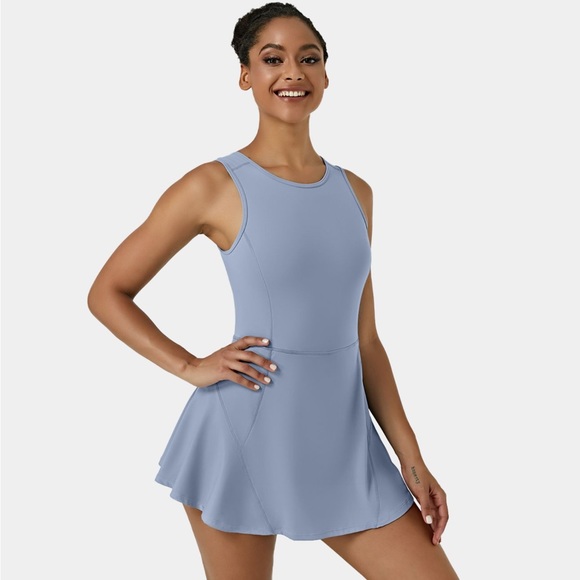 HALARA - NWT Everyday Backless Stretchy 2-in-1 Flare Golf Dress-BFF - Picture 2 of 10